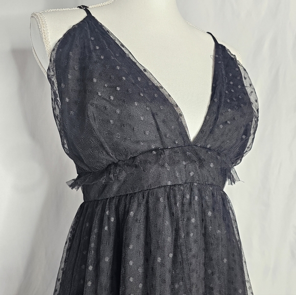 PrettyLittleThing Tulle Polka Dot Mini Dress Size 12 - Picture 2 of 5